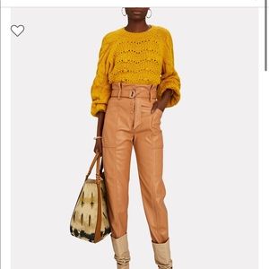 MOTHER Cropped Bell Sleeve Cable Knit Sweater